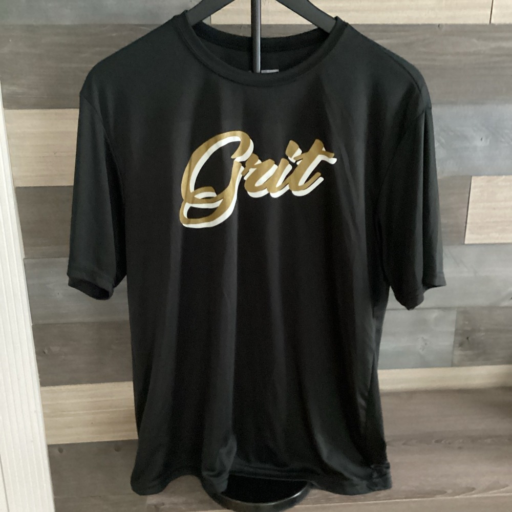 Black T-shirt Grit In Gold And White Size‎ Med